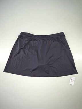 NWT Lands' End Mini Swim Skirt Black Tummy Control UPF50 Size 10